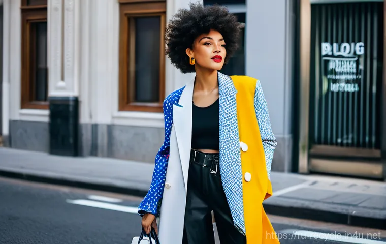 업사이클링 패션 브랜드 - **Prompt:** A creative young woman, mid-20s, actively engaged in a DIY upcycling project in her sunl...