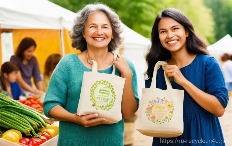 친환경 에코백 만들기 - **Prompt:** A cozy, sun-drenched crafting corner inside a modern Russian apartment. A young woman, e...
